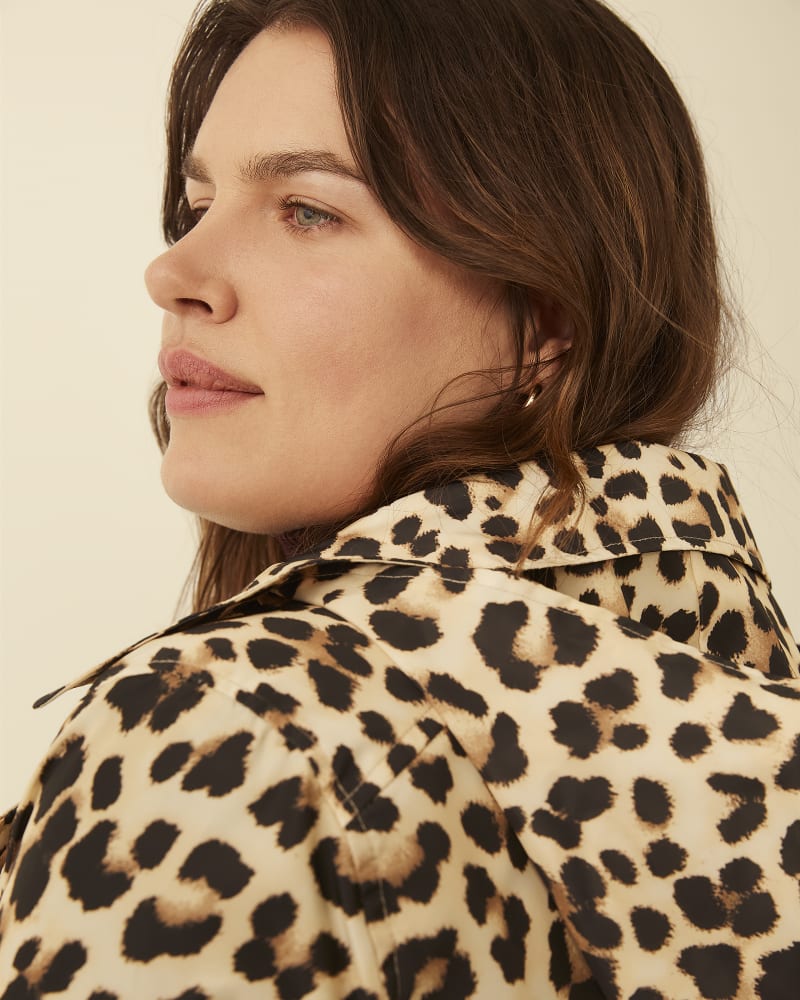 Front of plus size Quinn Leopard-Print Trench Coat by Via Spiga | Dia&Co | dia_product_style_image_id:178207